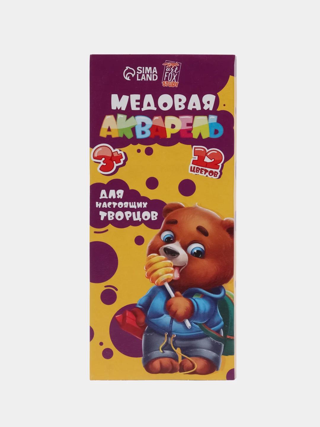 Акварель медовая ArtFox STUDY, 12 цветов, в картонной коробке, без кисти