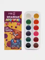 Акварель медовая ArtFox STUDY, 12 цветов, в картонной коробке, без кисти