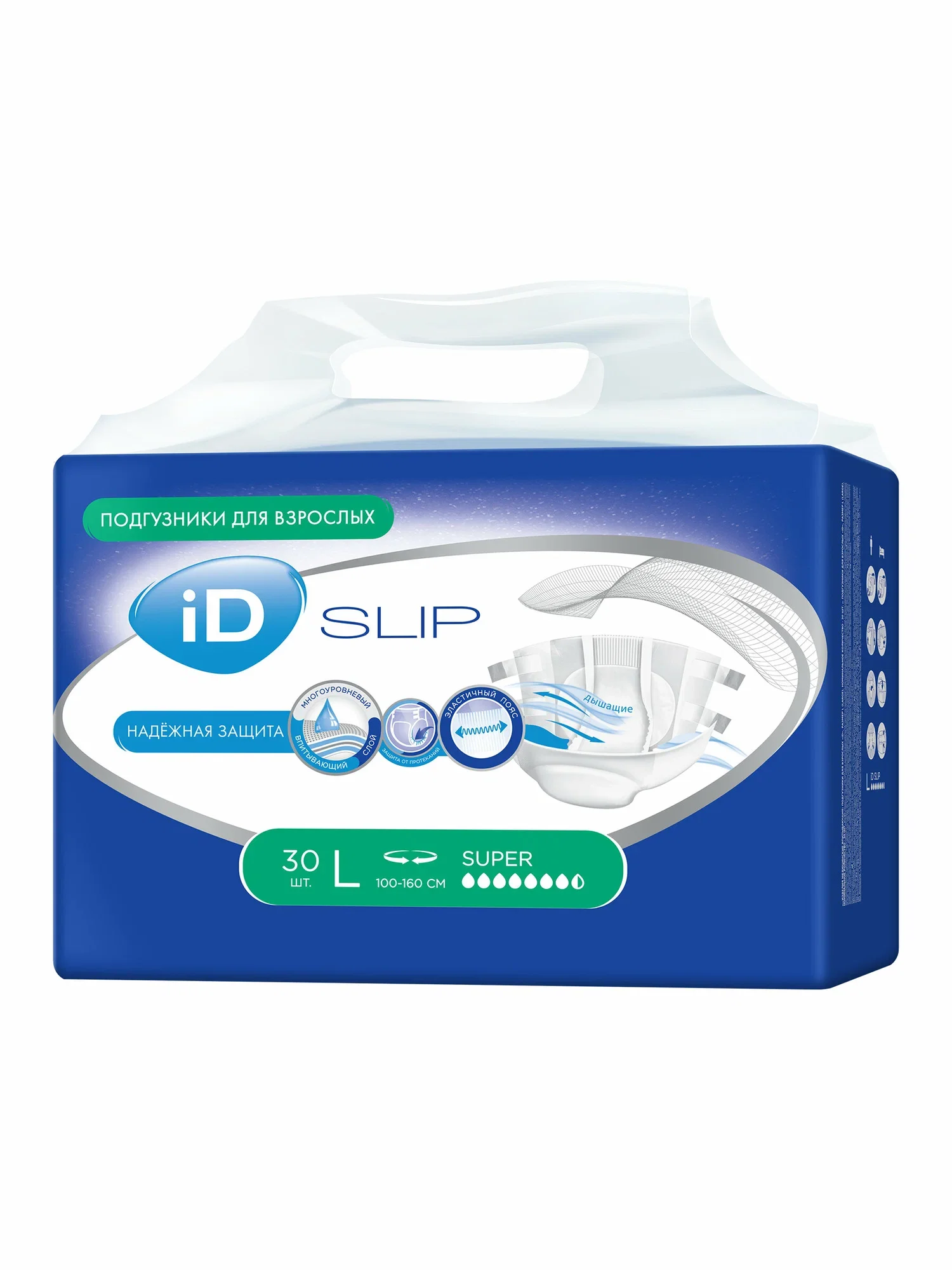 ID Подгузники для взрослых SLIP L 30 шт