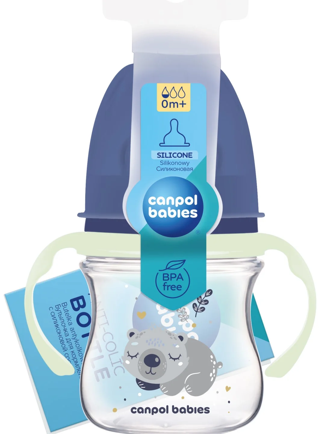 Голубой canpol Babies Sleepy Koala Бутылочка для кормления со светящимися ручками, 120 мл