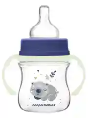 Голубой canpol Babies Sleepy Koala Бутылочка для кормления со светящимися ручками, 120 мл