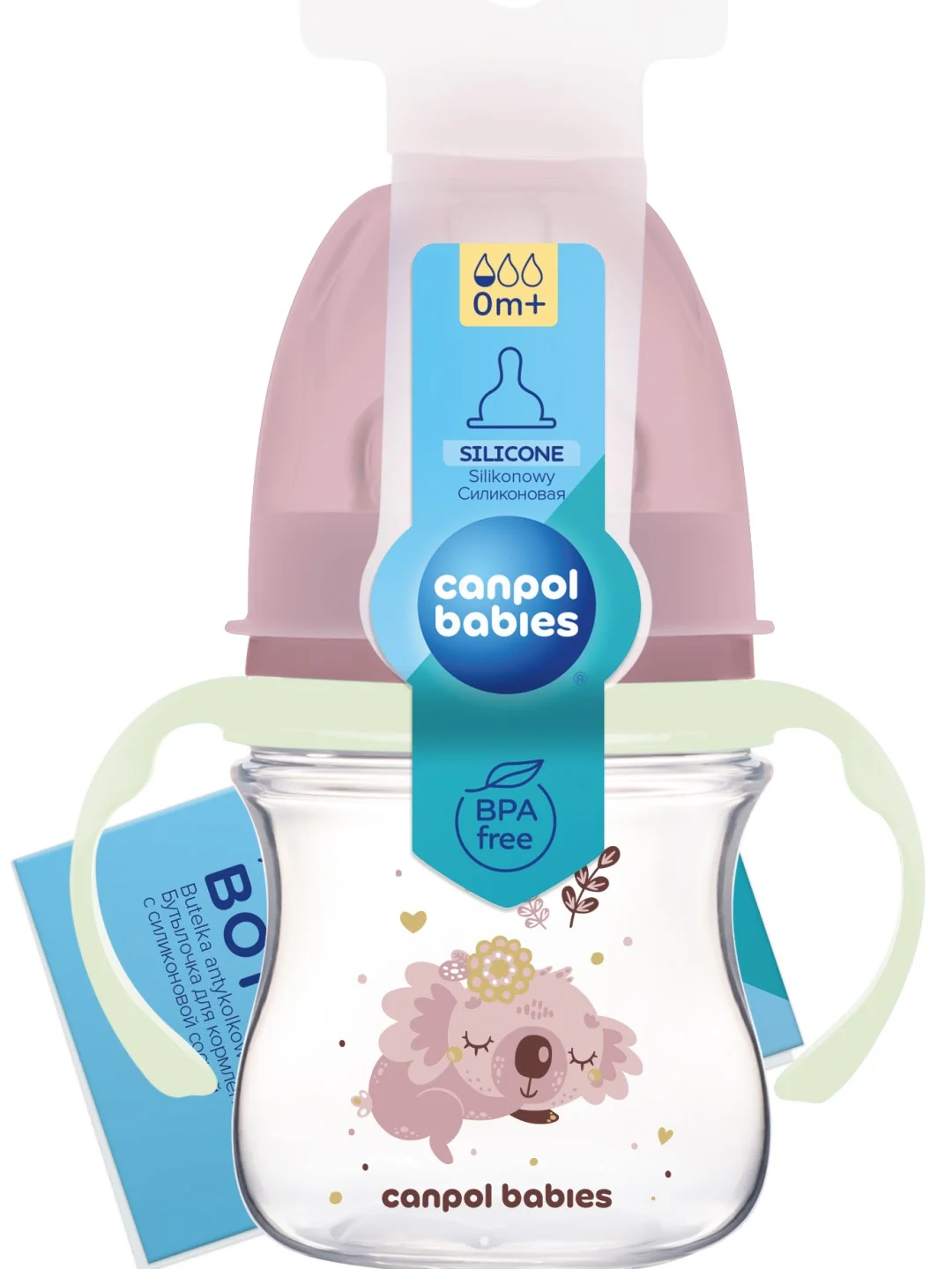 Голубой canpol Babies Sleepy Koala Бутылочка для кормления со светящимися ручками, 120 мл