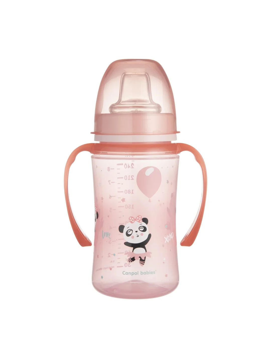 Розовый canpol Babies Exotic Animals Поильник с носиком обучающий 240 мл, 6+ месяцев