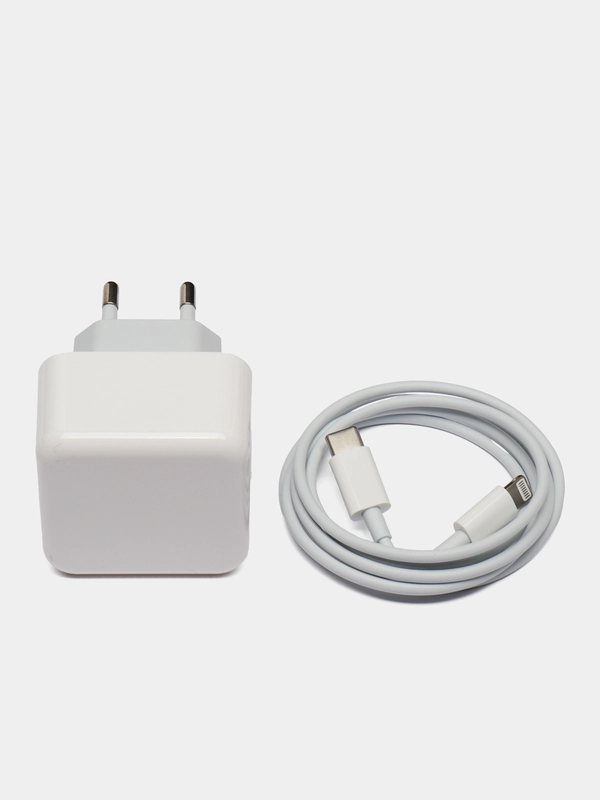Блок питания + кабель для iPhone, Type-c на 2 выхода с быстрой зарядкой