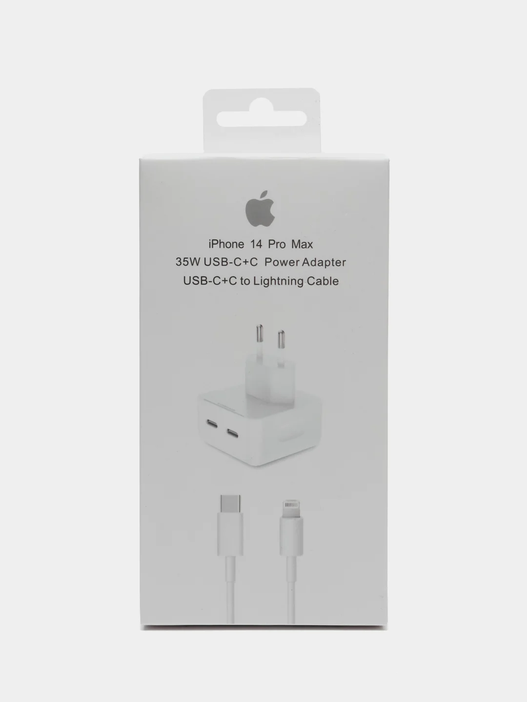 Белый блок питания + кабель для iPhone, Type-c на 2 выхода с быстрой зарядкой