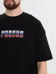 Хром футболка оверсайз "РОССИЯ/RUSSIA", унисекс, OverSize T-Shirt с принтом, хлопок