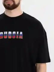 Хром футболка оверсайз "РОССИЯ/RUSSIA", унисекс, OverSize T-Shirt с принтом, хлопок