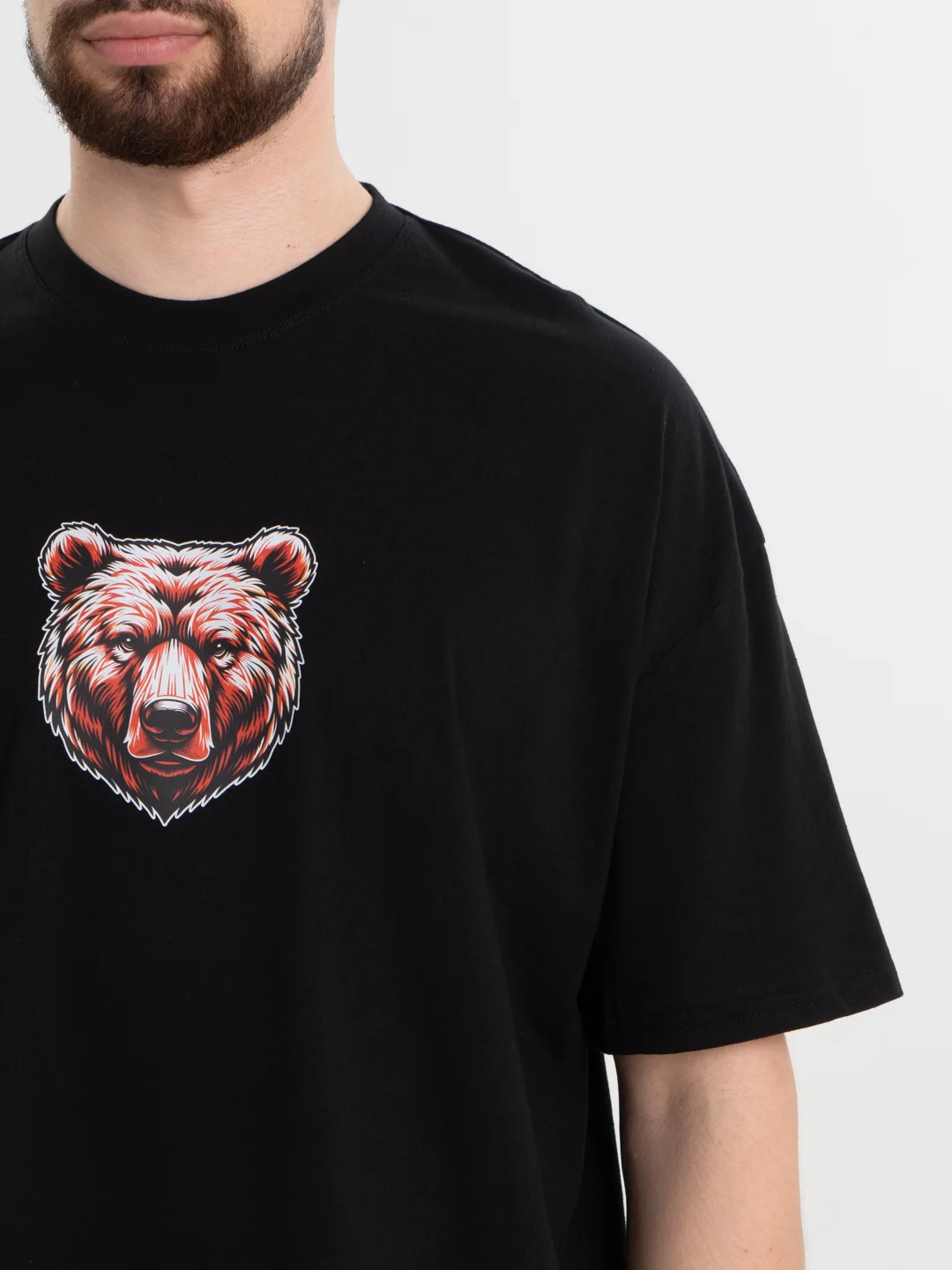Красный футболка оверсайз "Инвестор/Трейдер", унисекс, oversize, T-Shirt "Бык/медведь" с принтом