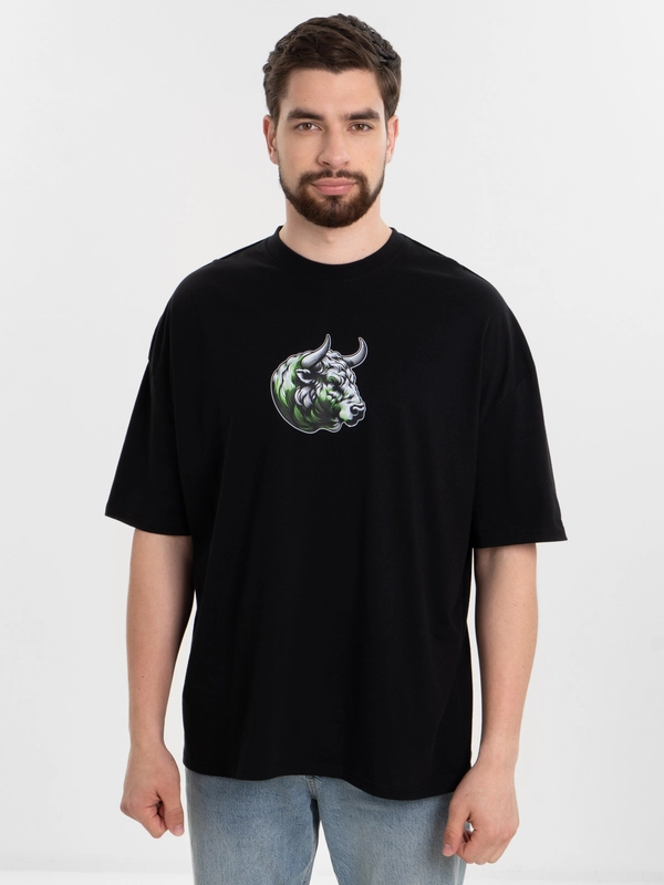 Футболка оверсайз "Инвестор/Трейдер", унисекс, oversize, T-Shirt "Бык/медведь" с принтом