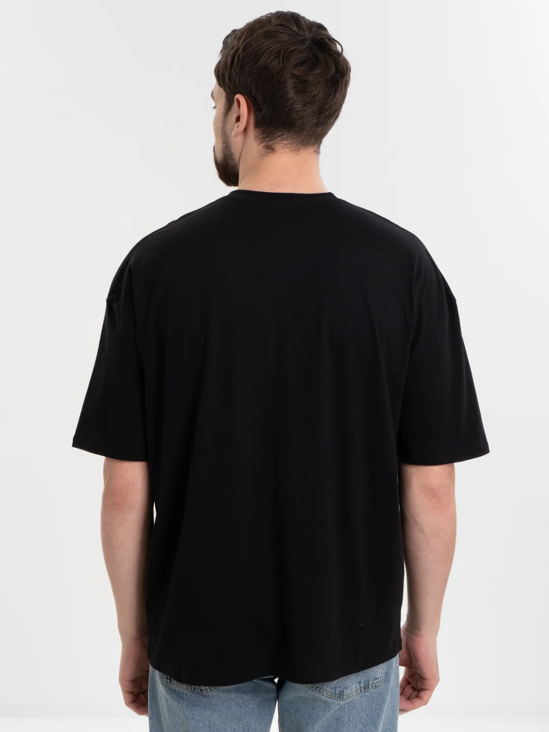 Черный футболка оверсайз "Волк", унисекс, oversize, T-Shirt с принтом, хлопок