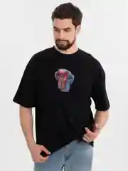 Черный футболка оверсайз "Перчатки", унисекс, oversize, T-Shirt с принтом, хлопок