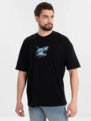 Футболка оверсайз "Акула", унисекс, oversize, T-Shirt с принтом, хлопок