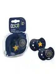 Синий lovi Stardust Пустышка силиконовая динамическая 6-18 месяцев, 2 штуки