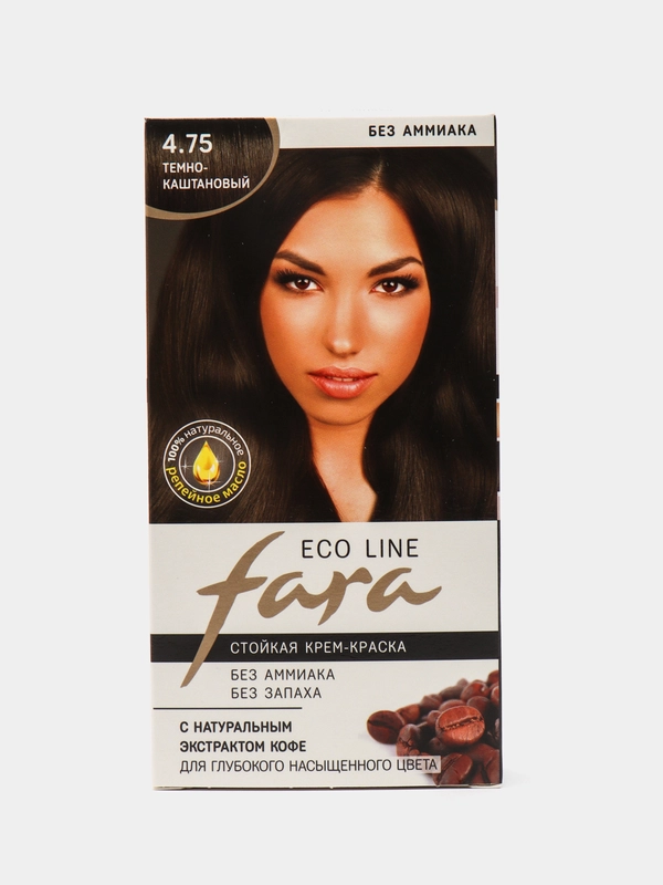 Крем-краска для волос Fara Eco Line, 4.75 темно-каштановый