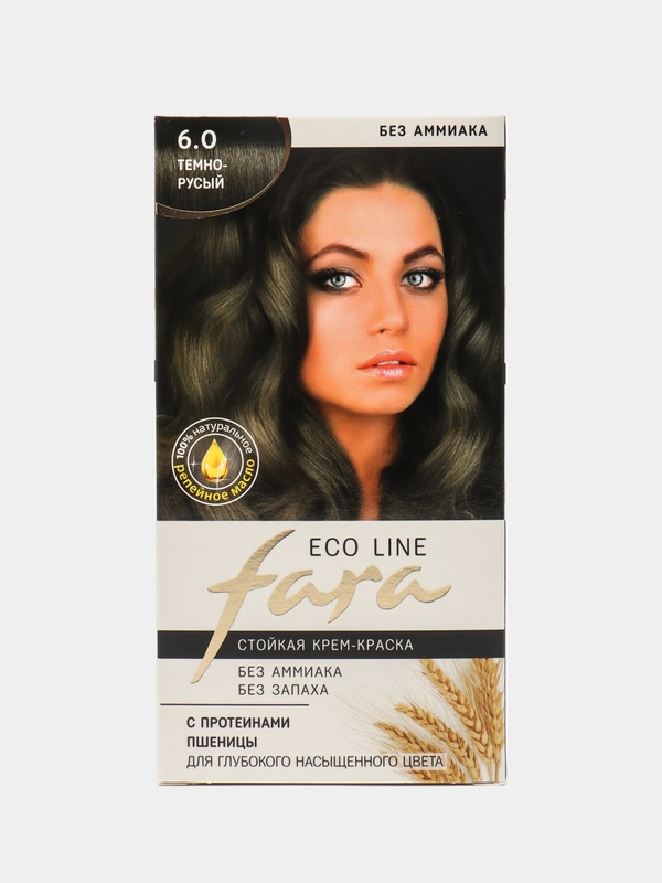 Крем-краска для волос Fara Eco Line 6.0 Темно-русый