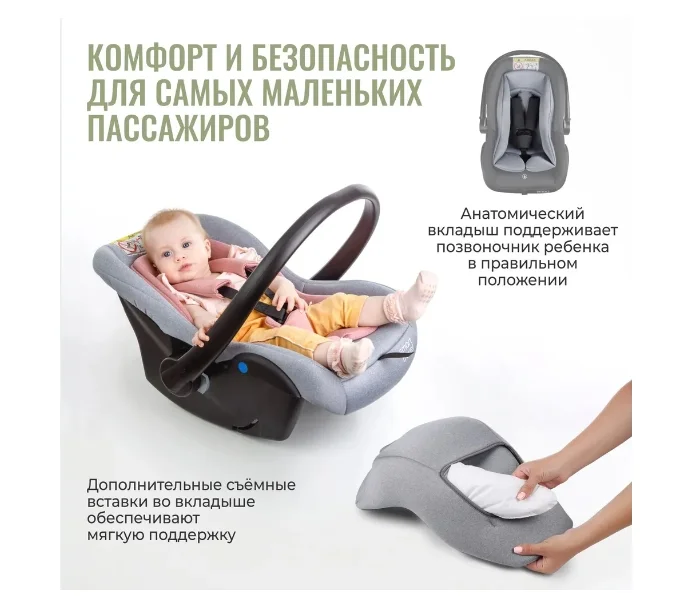 Детское автокресло УУД Smart Travel First Lux гр.0+, Dark grey