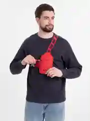 Красный сумка через плечо, кросс-боди, компактная