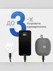 Кабель для зарядки 3 в 1 Lightning + Type-C + Micro-USB 1.2 м, черный