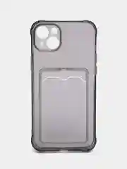 Тёмно-серый чехол iPhone 11, 12 Pro, XR, X, XS, XS MAX, 6, 7, 8 Plus с карманом для карт, прозрачный