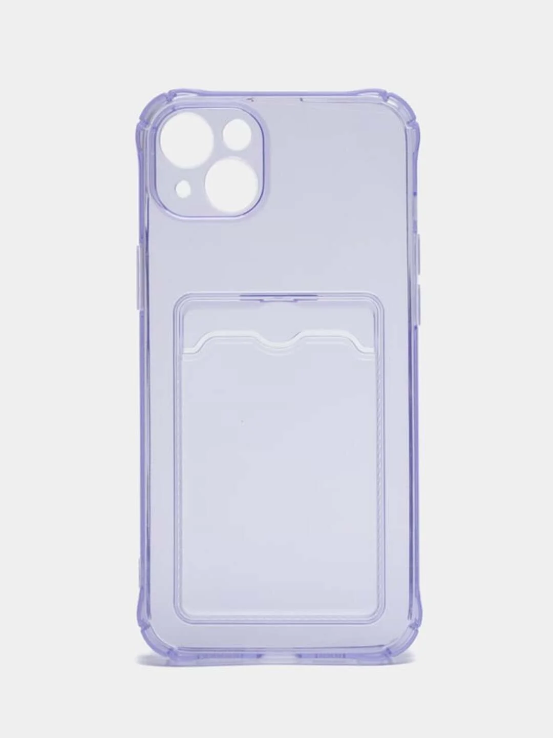 Лавандовый чехол iPhone 11, 12 Pro, XR, X, XS, XS MAX, 6, 7, 8 Plus с карманом для карт, прозрачный