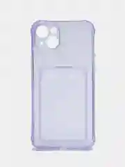 Лавандовый чехол iPhone 11, 12 Pro, XR, X, XS, XS MAX, 6, 7, 8 Plus с карманом для карт, прозрачный