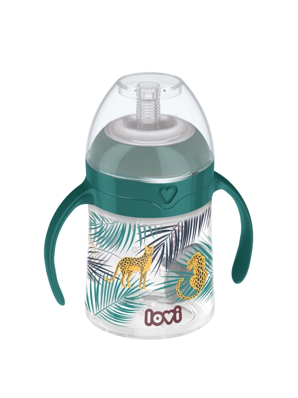 LOVI Jungle Vibes Поильник с трубочкой и утяжелителем 150мл 6+ мес