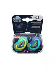 Голубой canpol Babies Neon Love Пустышка силиконовая симметричная 18+ месяцев, 2 штуки
