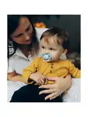 Голубой canpol babies Bunny&Company Пустышка латексная круглая 6-18 месяцев