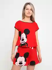 Алый пижама женская с шортами
