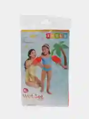 Алый нарукавники надувные детские для плавания, от 3-6 лет