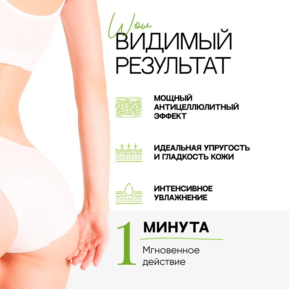 Скраб для тела антицеллюлитный детокс EcoHarmony с активированным углем, 300 мл