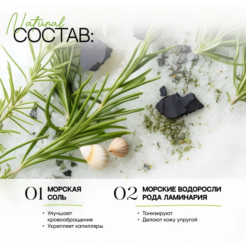Скраб для тела антицеллюлитный детокс EcoHarmony с активированным углем, 300 мл