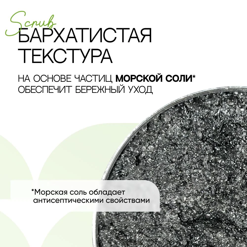 Скраб для тела антицеллюлитный детокс EcoHarmony с активированным углем, 300 мл