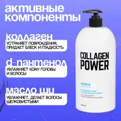 HAIRICA Бальзам для волос женский профессиональный с коллагеном Collagen Power, 1000 мл
