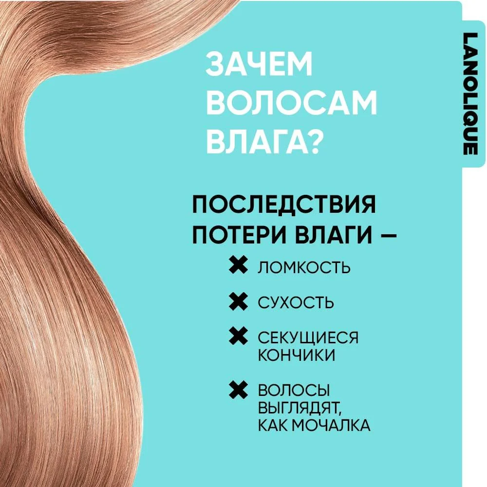 Lanolique / Бальзам для волос ультра увлажняющий кондиционер HYDRA, 500 мл