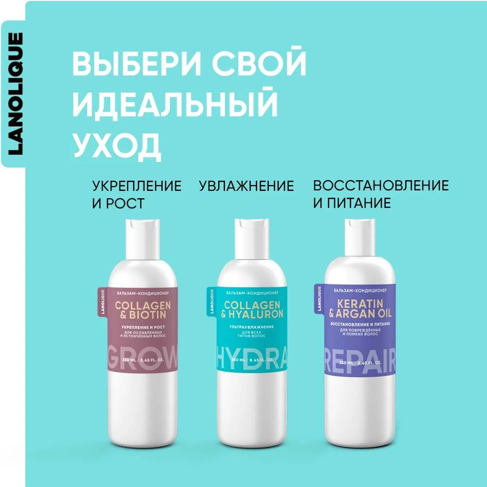 Lanolique / Бальзам для волос ультра увлажняющий кондиционер HYDRA, 500 мл