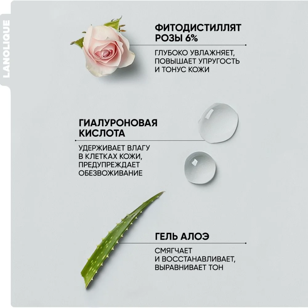 LANOLIQUE Тоник для лица HYDRA Увлажнение и сияние, 200 мл