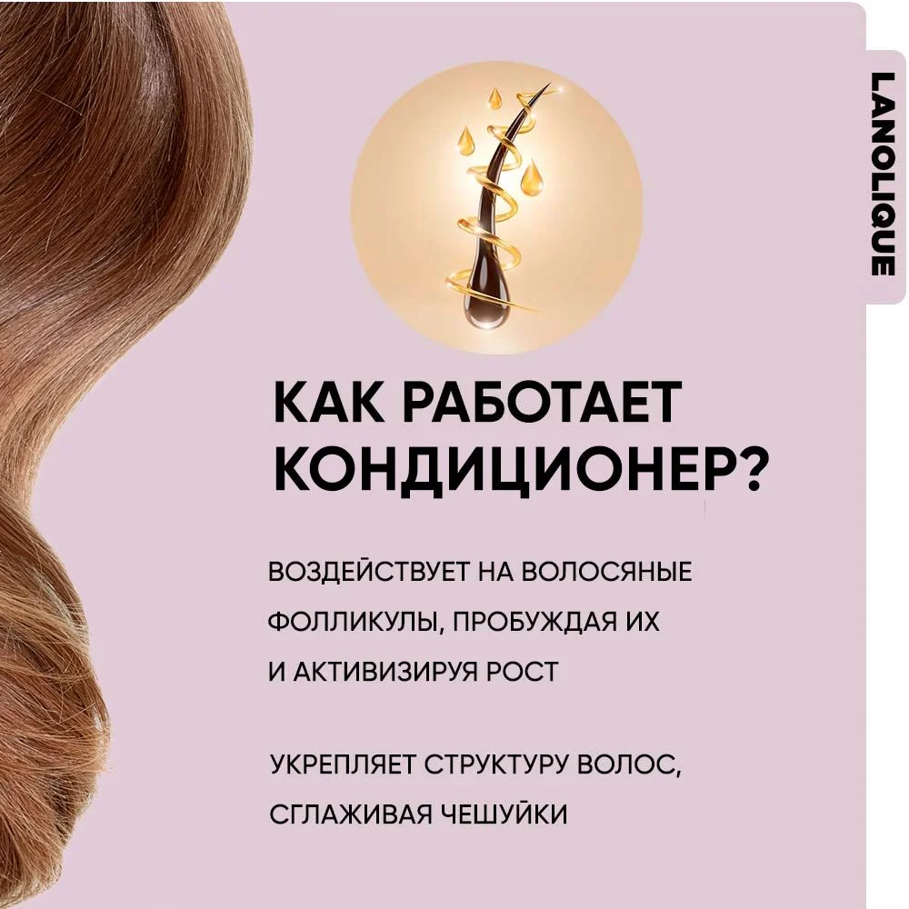 LANOLIQUE Бальзам-кондиционер женский для роста волос GROW, 250 мл