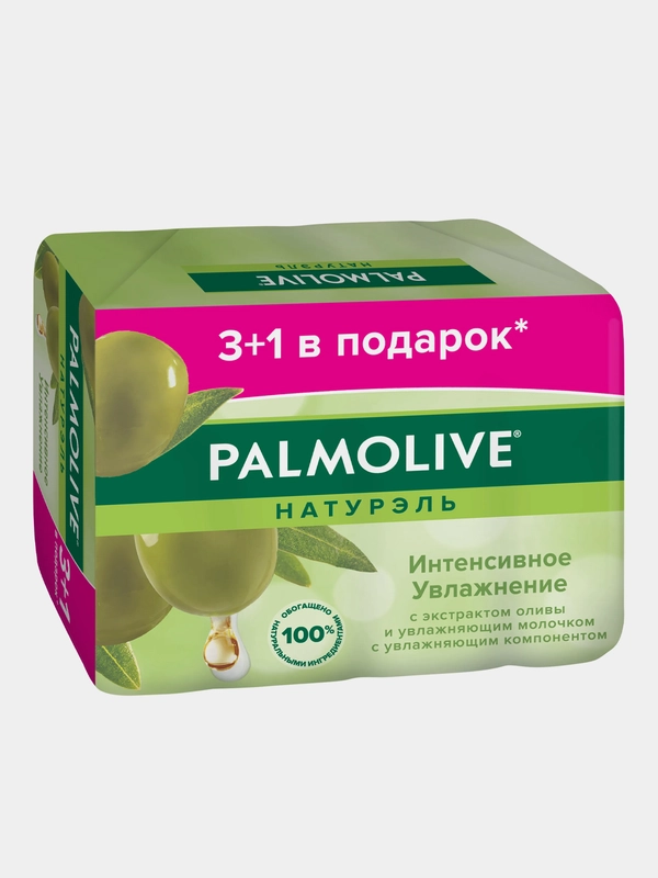 Мыло твердое PALMOLIVE "Интенсивное увлажнение", экстракт оливы и молочко, 4 штуки 360г