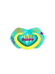 Голубой canpol Babies Neon Love Пустышка силиконовая симметричная 6-18 месяцев, 2 штуки