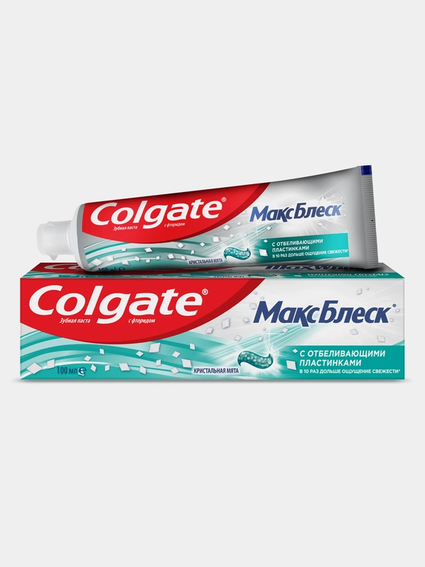 Зубная паста COLGATE Макс Блеск, с отбеливающими пластинками, 100 мл