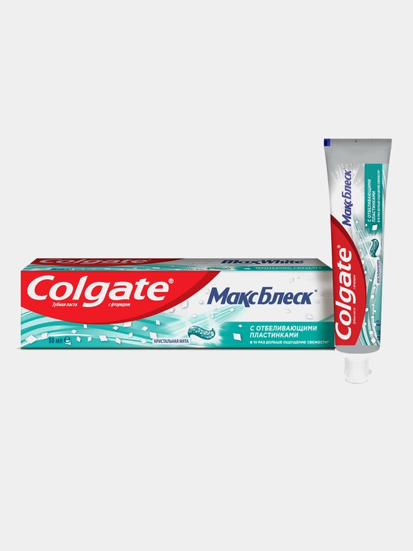 Зубная паста Colgate MAX White Crystal Mint, с отбеливающими пластинками, 50 мл
