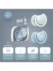 Голубой lovi Baby Shower Пустышка силиконовая динамическая 0-2 месяцев, 2 шт