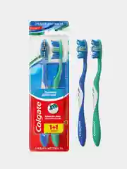 Зубная щетка COLGATE "Тройное действие", средней жесткости, 1+1