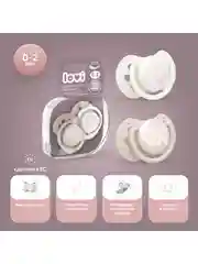 Розовый lovi Baby Shower Пустышка силиконовая динамическая 0-2 месяцев, 2 шт