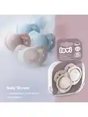 Голубой lovi Baby Shower Пустышка силиконовая динамическая 0-2 месяцев, 2 шт