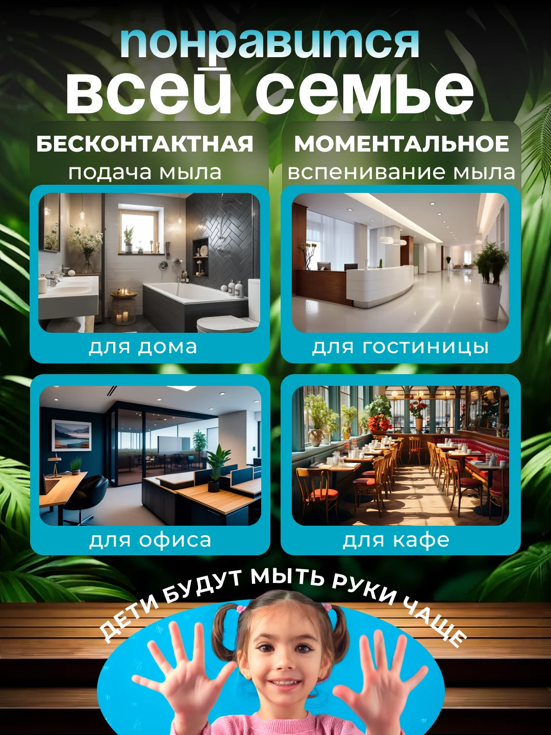 Дозатор для жидкого мыла, сенсорный, диспенсер для мыла 350 мл
