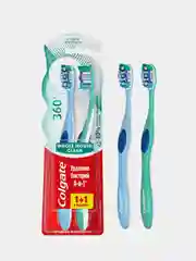 Зубная щетка COLGATE 360 "Суперчистота", средней жесткости, 1+1