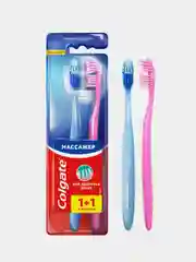 Зубная щетка COLGATE "Массажер", 1+1, средняя  жесткость