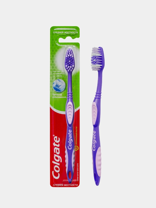 Зубная щетка COLGATE "Премьер отбеливания", средней жесткости
